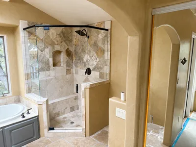 Interior room with painted walls and trim detail